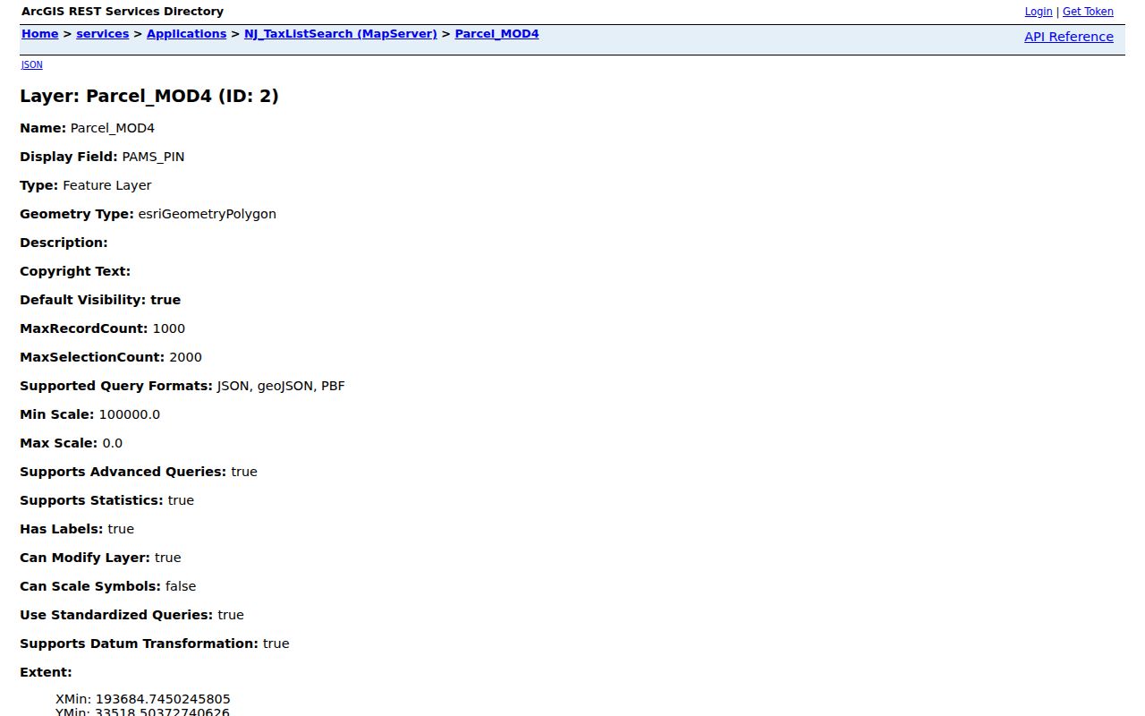 Burlington Township residents directory assessment fields in the MOD-IV tax list layer