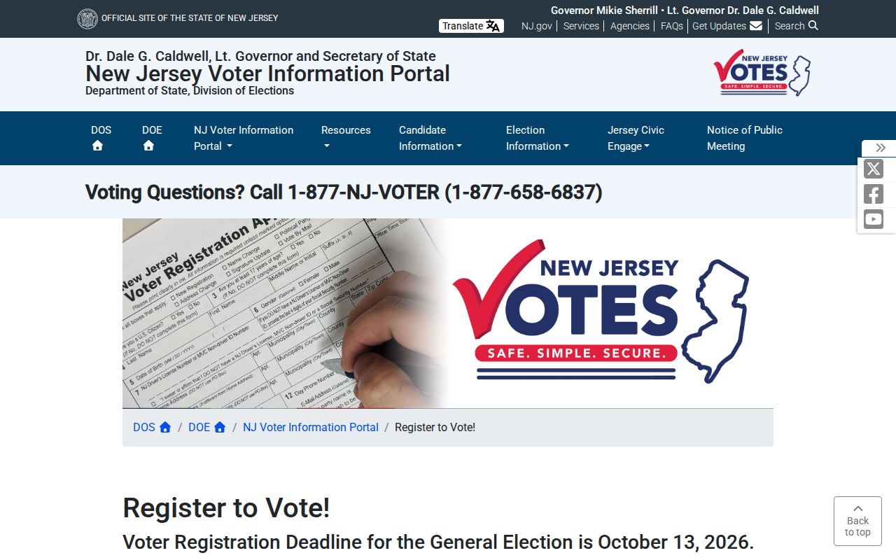 Burlington Township resident lookup New Jersey voter registration route