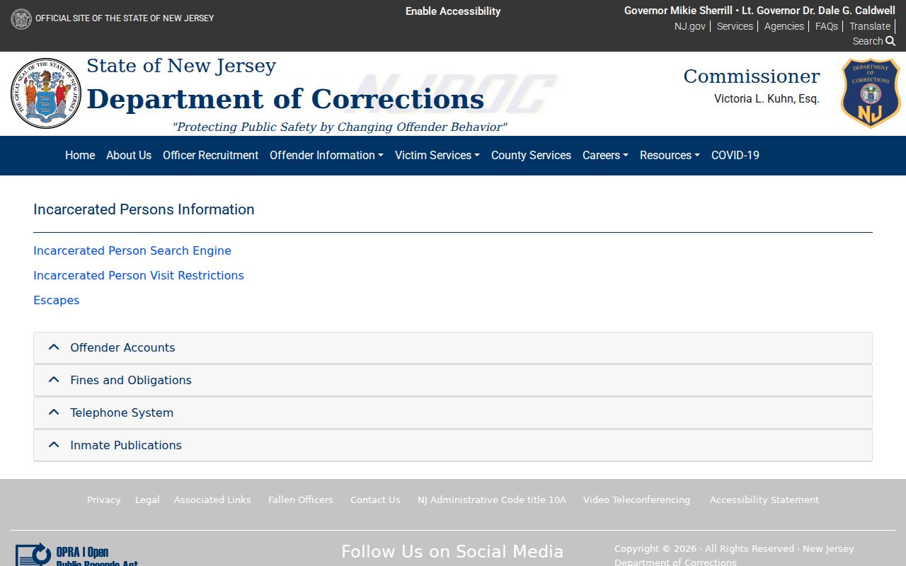 Burlington Township resident lookup New Jersey corrections search route